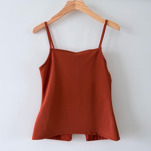 Rust Ribbed Button Front Cami Top Size S ASOS Design - Picture 6 of 10